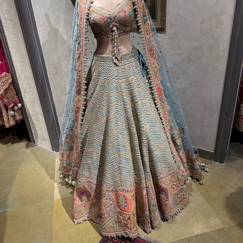 Rimple & Harpreet Narula Pale Blue Lehenga